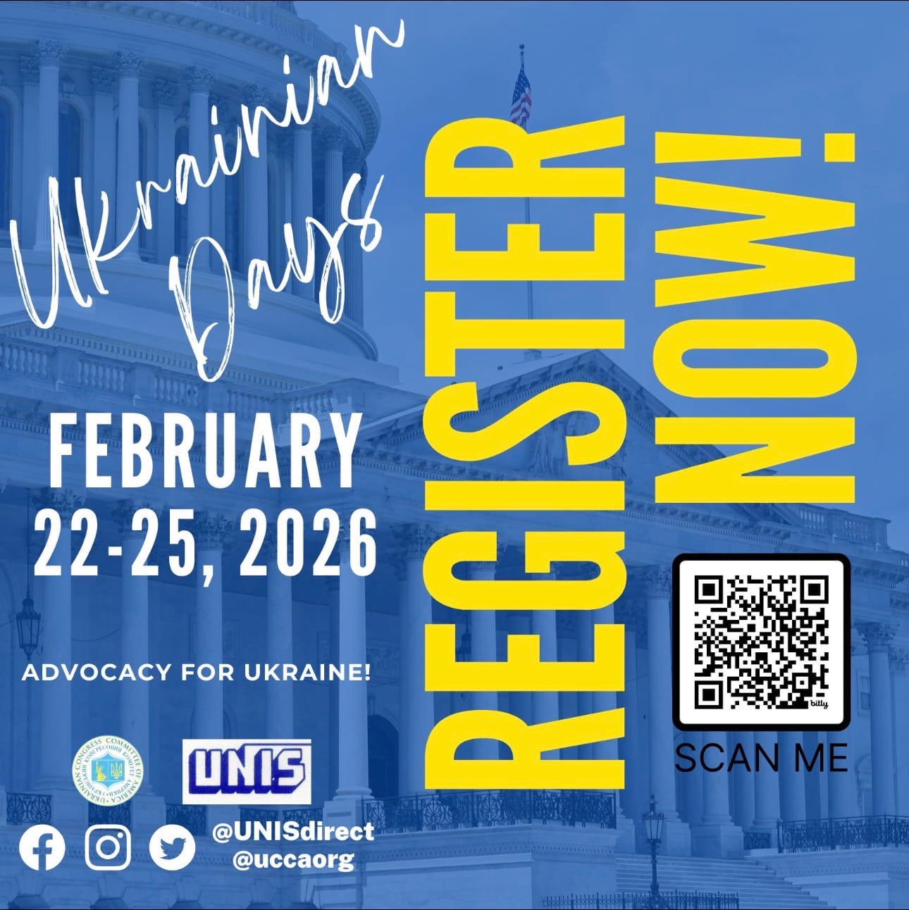 REGISTER CONTINUES! February 2026 "Ukrainian Days" in Washington, DC