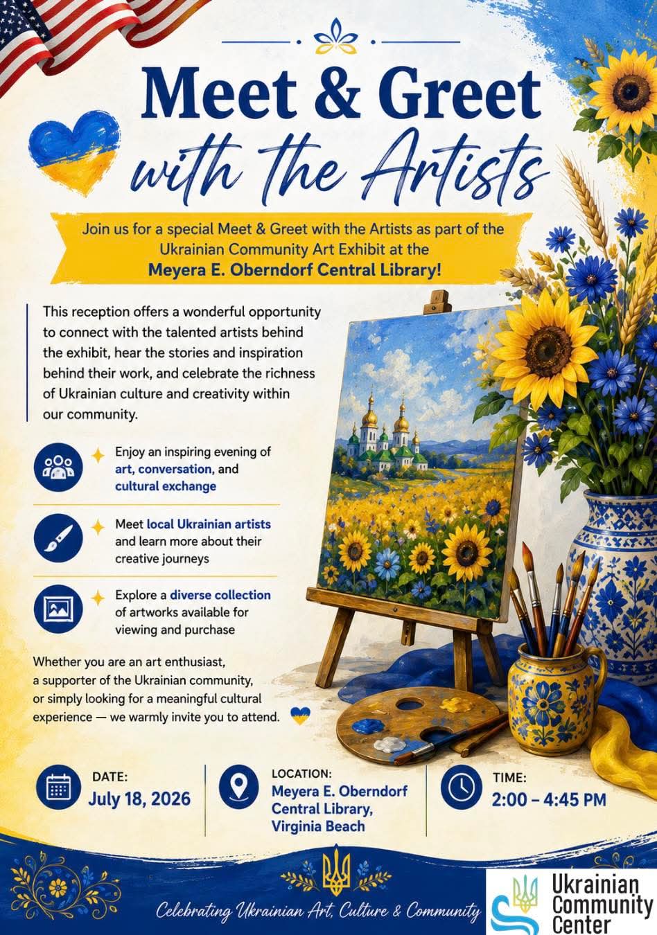 “DREAMING OF UKRAINE Art Exhibit” Meet and Greet with Artists